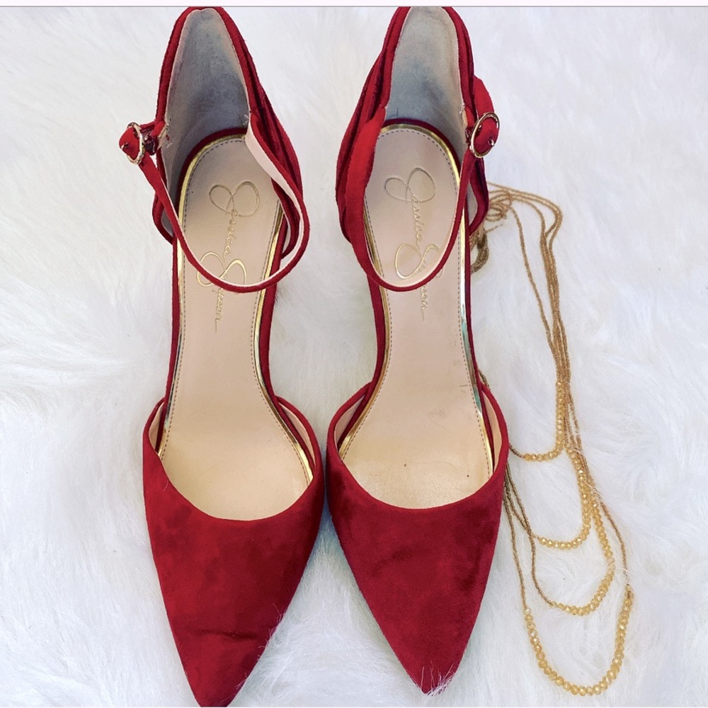 Jessica Simpson Red Carlette Suede Heel